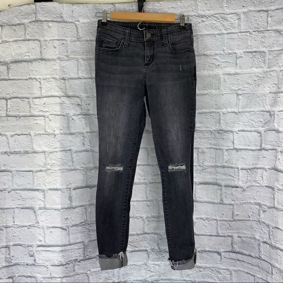 Arizona jean Co distressed jeans black sz 1 - Picture 1 of 9